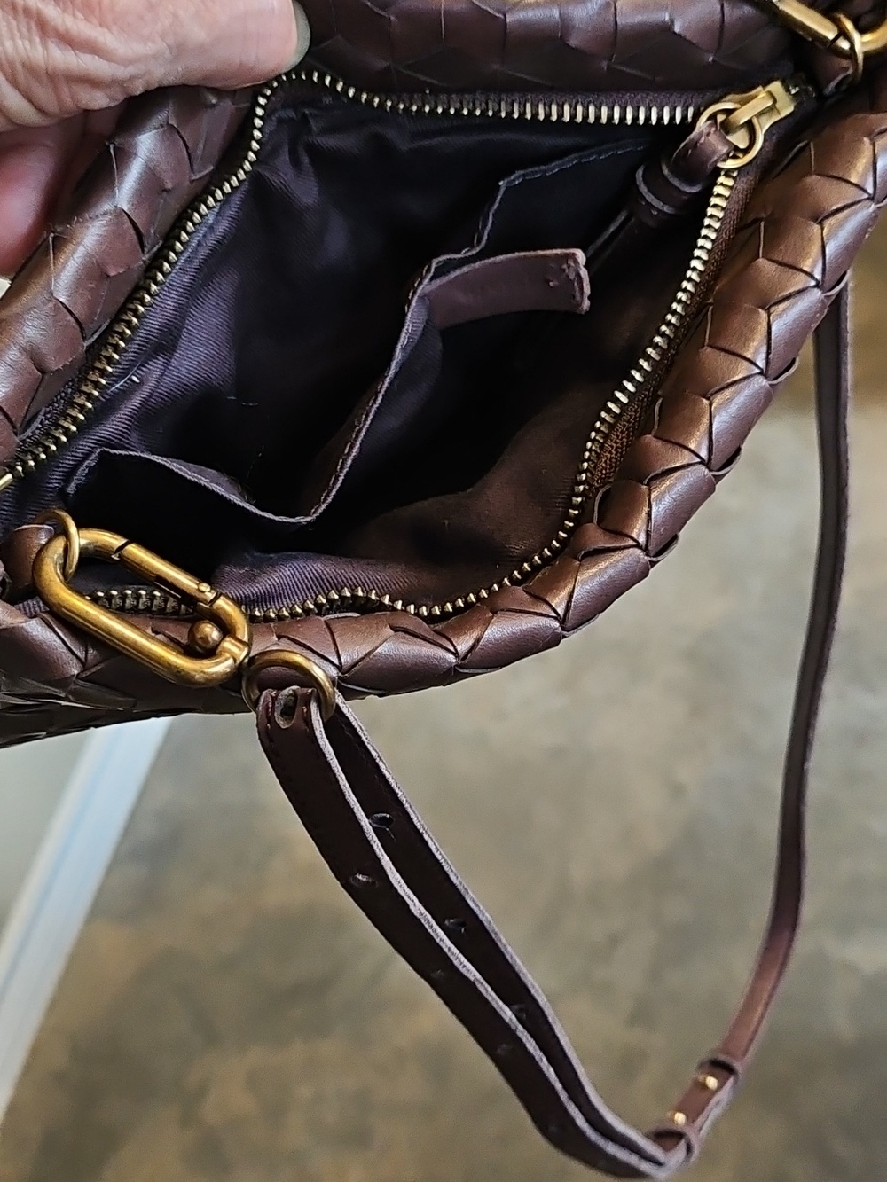 Gorgeous Madewell 10" Woven Soft Brown Leather Crossbody Bag Clean - Picture 6 of 10